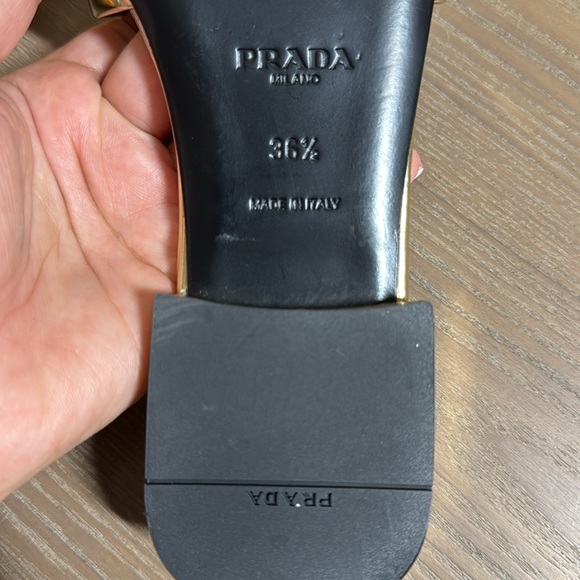 Pre-loved Prada Gold Studded Flats - Picture 11 of 13